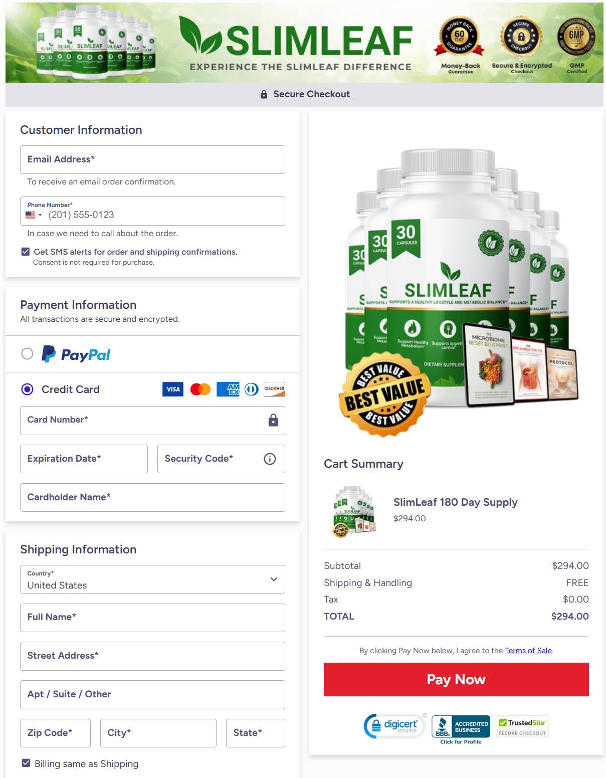 SlimLeaf Checkout
